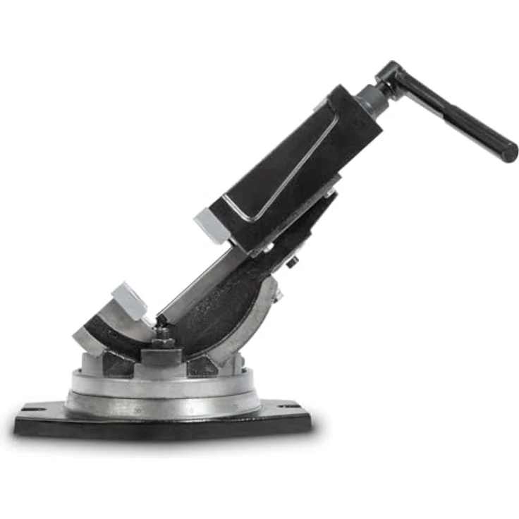 EBERTH Maschinenschraubstock drehbar und kippbar aus Stahlguss, Max. Spannbreite 80mm, Backenbreite 100mm, Bohrmaschinenschraubstock, 0°- 90° kippbar, 360° drehbar – Bild 2