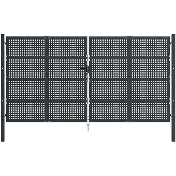 vidaXL Gartentor Stahl in Anthrazit, 400 x 225 cm, abschließbares Design – Bild 3