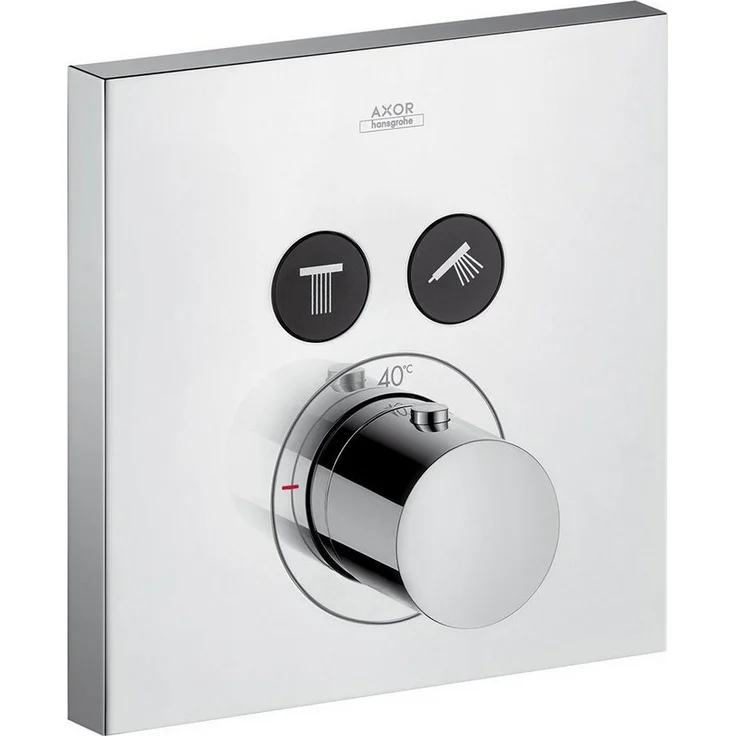 hansgrohe Axor ShowerSelect Thermostat eckig für 2 Verbraucher Unterputz - Chrom, komfortable Nutzung, Temperaturregelung und Sicherheitssperre