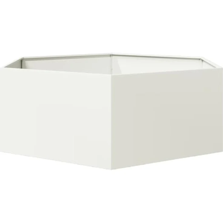 vidaXL Pflanzkübel Weiß Sechseckig 138x120x45 Stahl - Witterungsbeständiger Gartenkübel mit viel Platz und erhöhtem Design – Bild 4