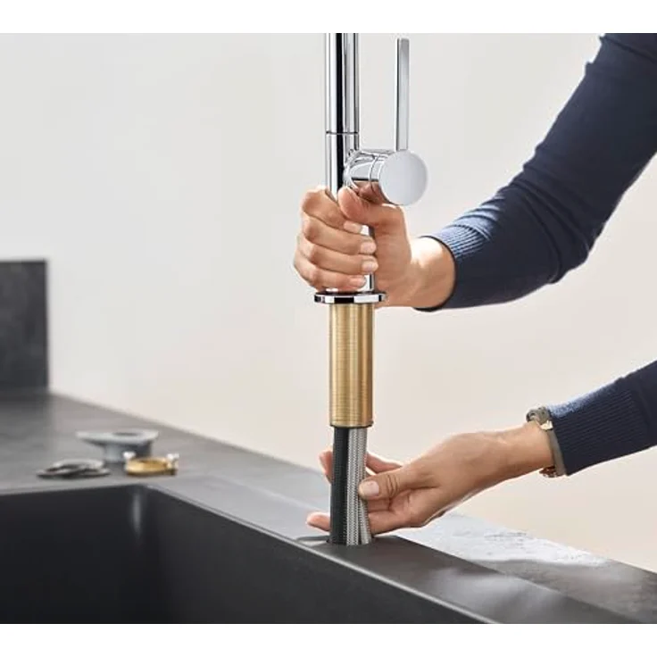 hansgrohe Talis M54 Einhebel-Küchenmischer mit Ausziehbrause, Schwenkbereich 360°, Chrom – Bild 5