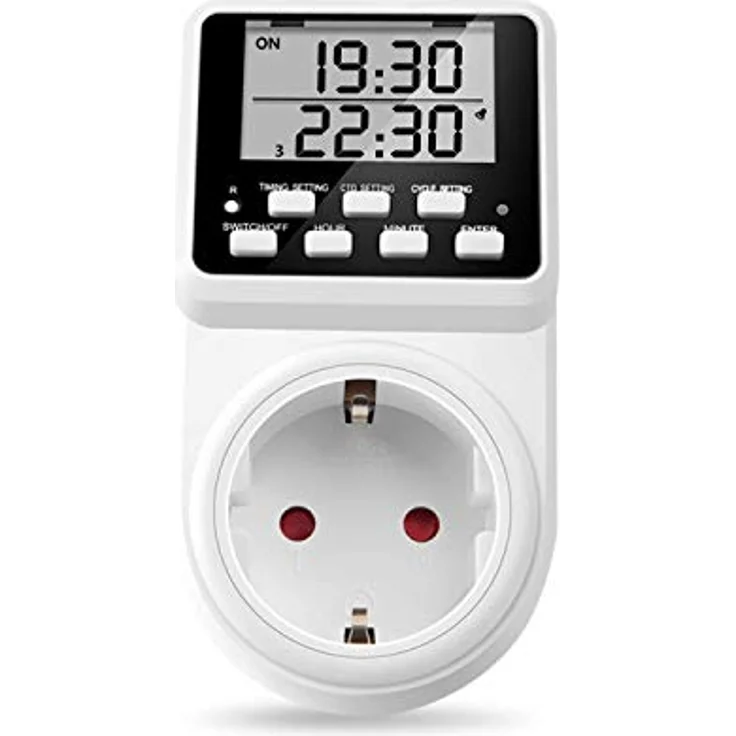 NOVKIT Intervall Digitale Zeitschaltuhr Steckdose, unendlicher Zyklus, 3 Schaltprogramme, Countdown, 230V / 16A / 3600W – Bild 1