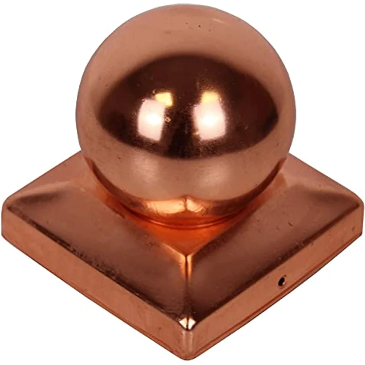 Pfostenkappe Kupfer 121 mm Kugel Abdeckkappe für Pfosten 12 x 12 cm – Bild 2