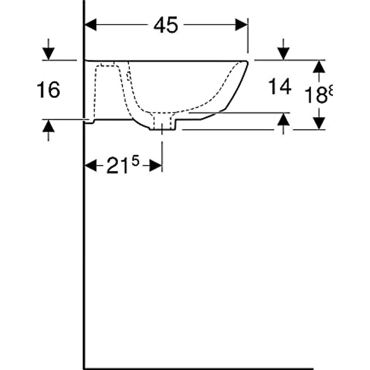 Geberit, Waschbecken, Waschtisch Renova 55 cm wei 500369011 (450 mm, 550 mm) – Bild 3