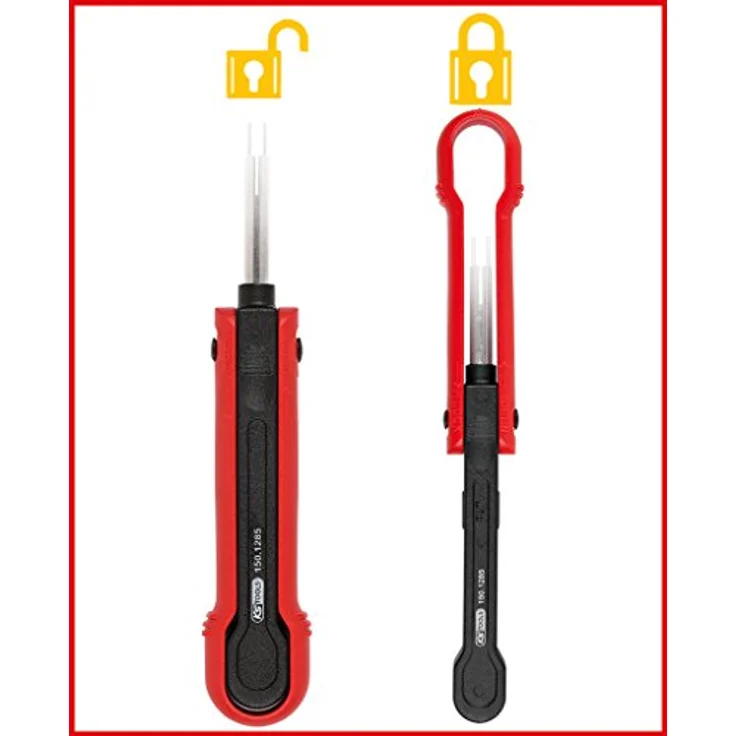 KSTOOLS Entriegelungswerkzeug für Flachstecker/Flachsteckhülsen 2,8mm, hochwertiger Federbandstahl mit Schutzbügel zur zerstörungsfreien Entriegelung – Bild 2