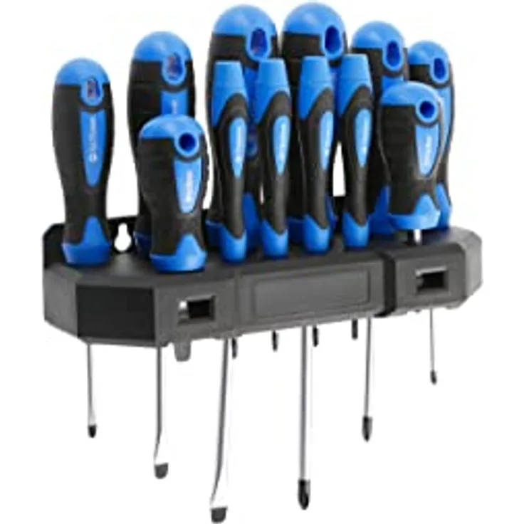 Högert Technik Schraubendreher Set 12 Stk. I Universelles Set I HT1S097 I Schwarz/Blau