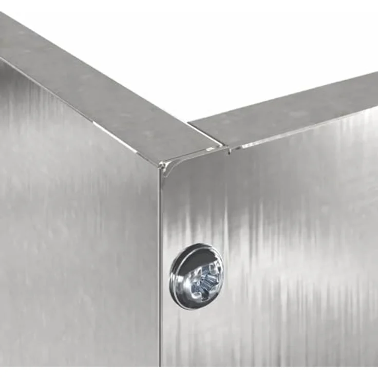 vidaXL Beetumrandung Raseneinfassung aus Edelstahl, quadratisch 60 x 60 x 13 cm in Silber, wetterfest und pflegeleicht – Bild 7