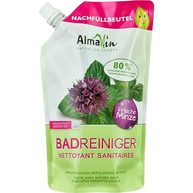 Almawin Badreiniger Nachfüllbeutel 500ml, effektiv gegen Kalkablagerungen, umweltfreundlich und dermatologisch getestet – Bild 1
