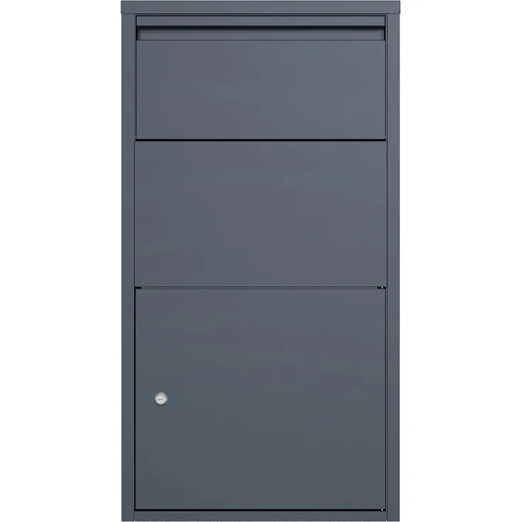 Westmann Briefkasten Pollux, freistehender Briefkasten mit Paketbox, anthrazit, wetterfest und abschließbar, 22 x 44 x 82 cm