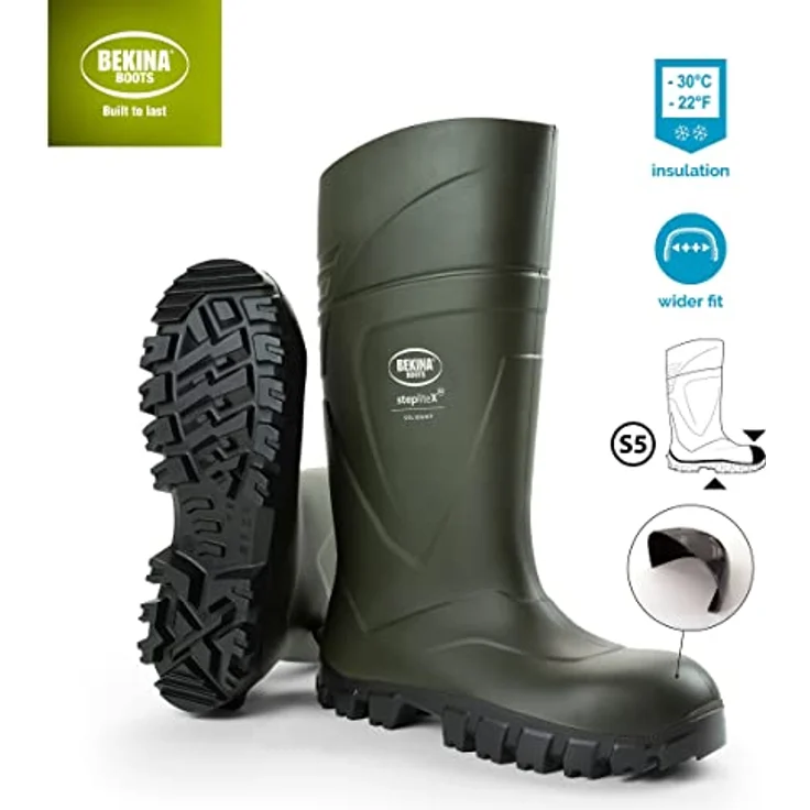 Kerbl StepliteX S5 Sicherheitsstiefel, federleicht, thermo-isolierend, grün, Größe 45 – Bild 4
