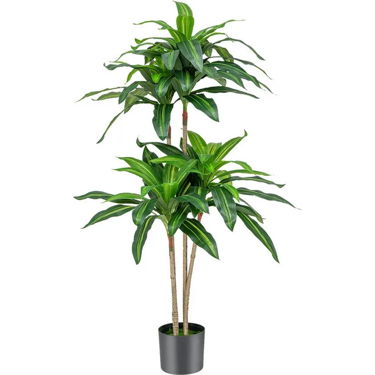 COSTWAY Kunstpflanze, Dracena 140 cm mit 92 Blättern, grün