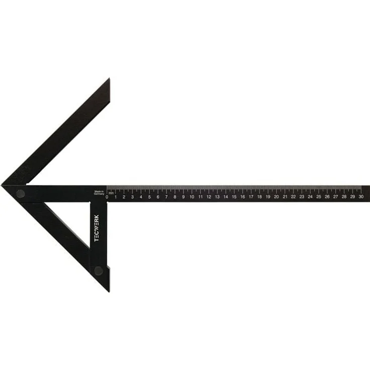 NORDWEST Zentrierwinkel Schenkel-L 150x130mm, Präzisionsausführung aus oberflächengehärtetem Aluminium, schwarz eloxiert mit mm-Teilung