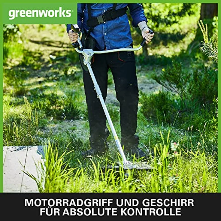 Greenworks Akku-Rasentrimmer GD40BCB Li-Ion 40V 40cm Schnittbreite 2mm Faden min Bike handle brushle – Bild 3