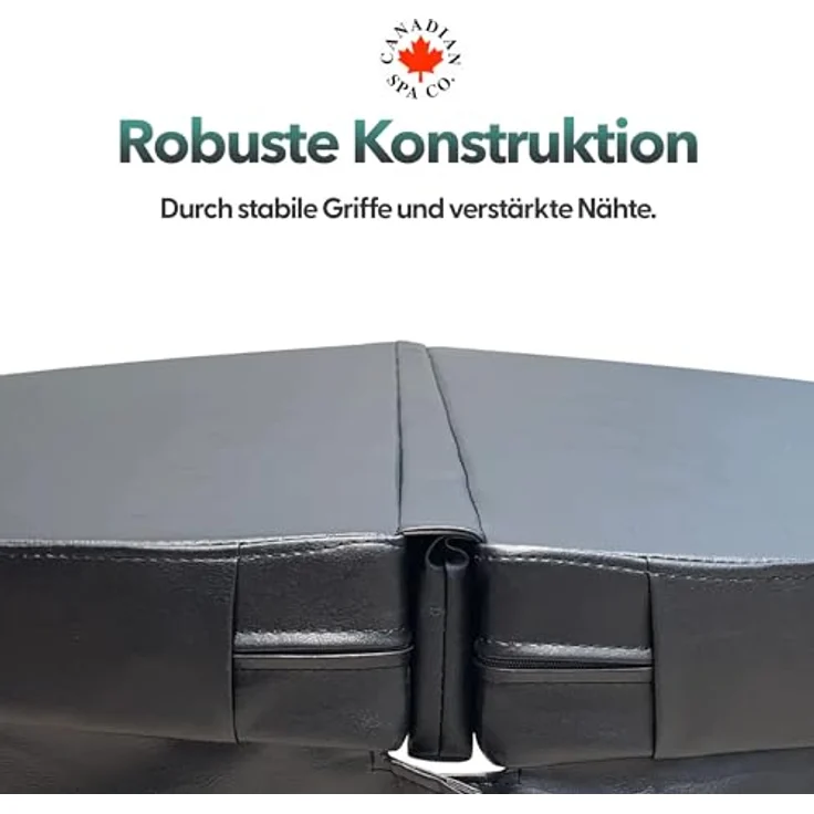 Canadian Spa Company Deluxe Isolierabdeckung, Grau, 198x198 cm, robust, wasserfest, schimmelbeständig, mit stabilen Handgriffen – Bild 5