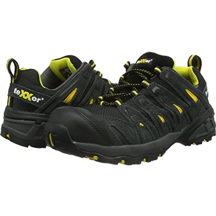 teXXor® S1-Sicherheitshalbschuhe LYON, Veloursleder schwarz, atmungsaktiv mit Stahlkappe, für Industrie und Logistik – Bild 7