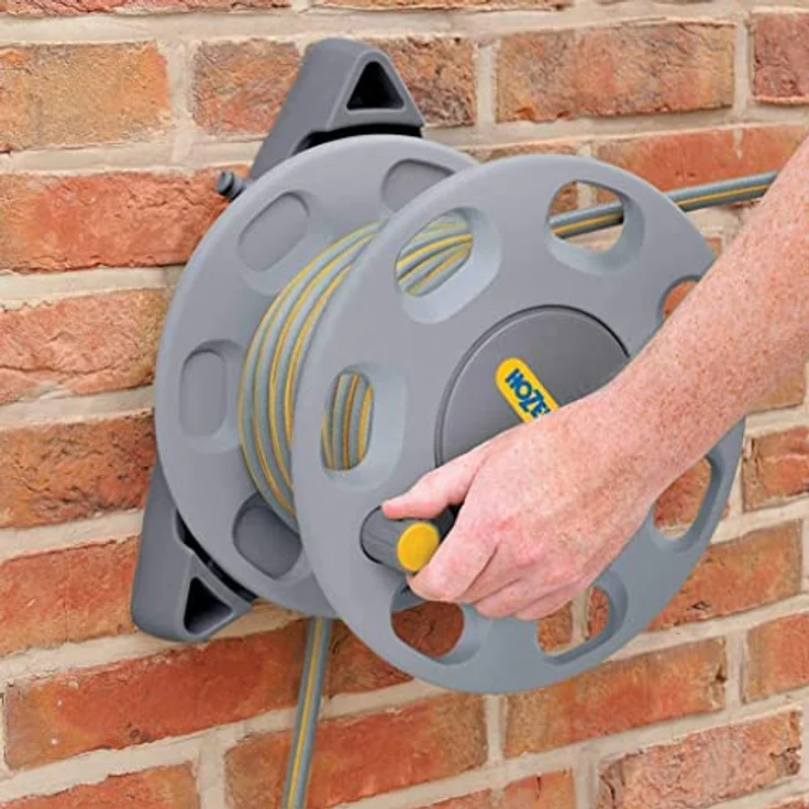 Hozelock 30 m Wandschlauchbox mit 15 m Schlauch 2422 mit Maxi-Plus-Schlauch grün, grau – Bild 4