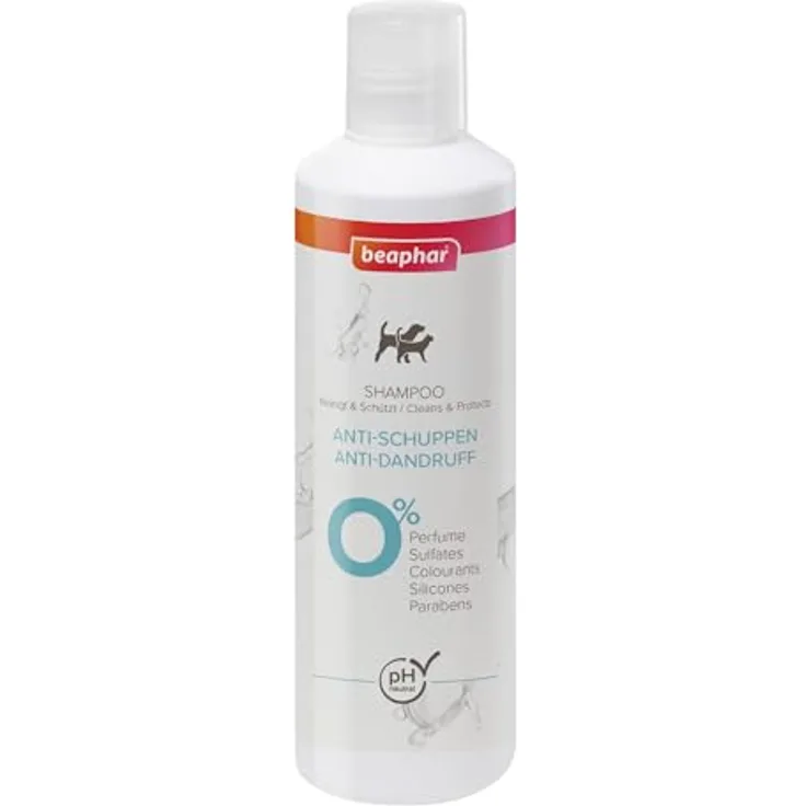 beaphar Tiershampoo Anti-Schuppen Shampoo 250 ml, milde Hautpflege für Hunde, angereichert mit Kamille und Pirocton-Olamin