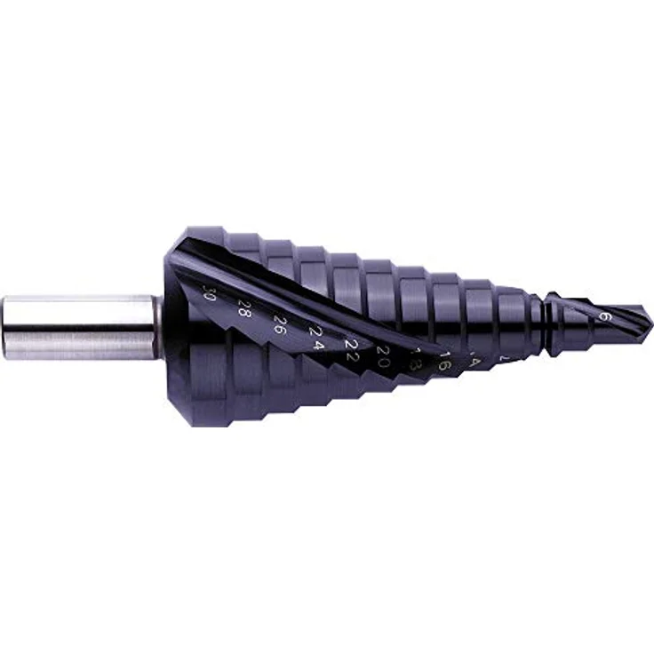 Exact 796 / 07023 HSS Stufenbohrer 6 - 30mm, TiAIN beschichtet, Gesamtlänge 98mm, 3-Flächenschaft – Bild 1