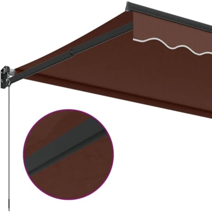 vidaXL Manuelle Markise, UV-beständig, Braun 300x250 cm, pulverbeschichteter Aluminiumrahmen – Bild 8