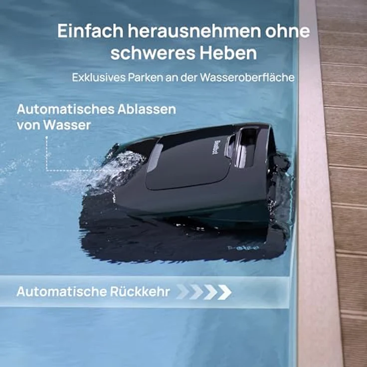 Beatbot AquaSense 2 Pro Poolroboter, Poolsauger für Boden, Wand, Oberflächen, Wasserklärung, smarte Navigation, bis zu 360 m², blau – Bild 4