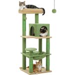 purplerain Kratzbaum Katzenbaum mit Metall Plüsch Hängematte 143 cm, Stabil & Einfach zu Reinigen, Grau - Preisvergleich