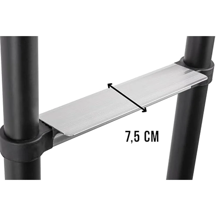 Brunner Teleskopleiter Laddy Alcove Air, höhenverstellbar, stabiler Aluminiumrahmen, rutschfeste Stufen, perfekt für Camping und Haushalt – Bild 3