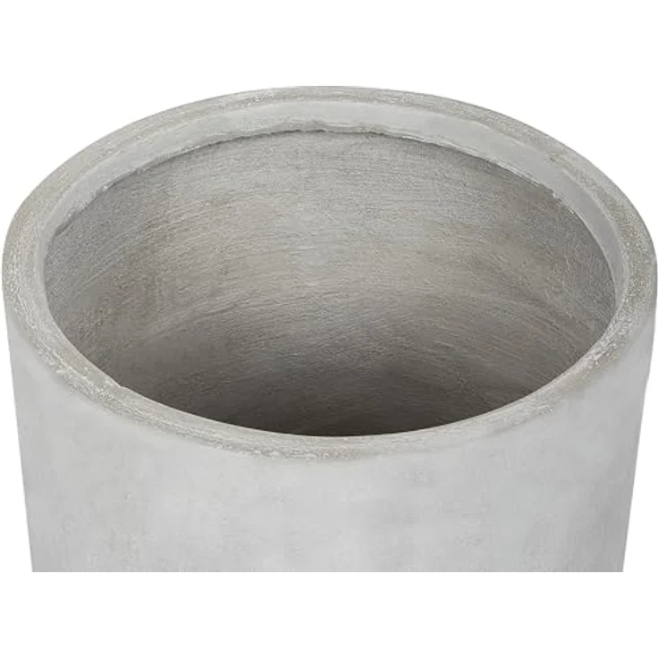 Beliani Outdoor Blumentopf Beton-Optik grau rund 34 x 34 x 33 cm Modern Messene, Lehm-Faser-Mischung, UV-beständig – Bild 4