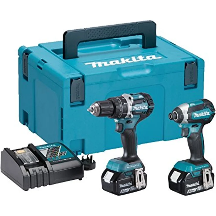 Makita DLX 2180 TJ Akku Kombi-Set DHP 484 Akku Schlagbohrschrauber + DTD 153 Akku Schlagschrauber + 2x Akku 5,0 Ah + Ladegerät + Makpac – Bild 2