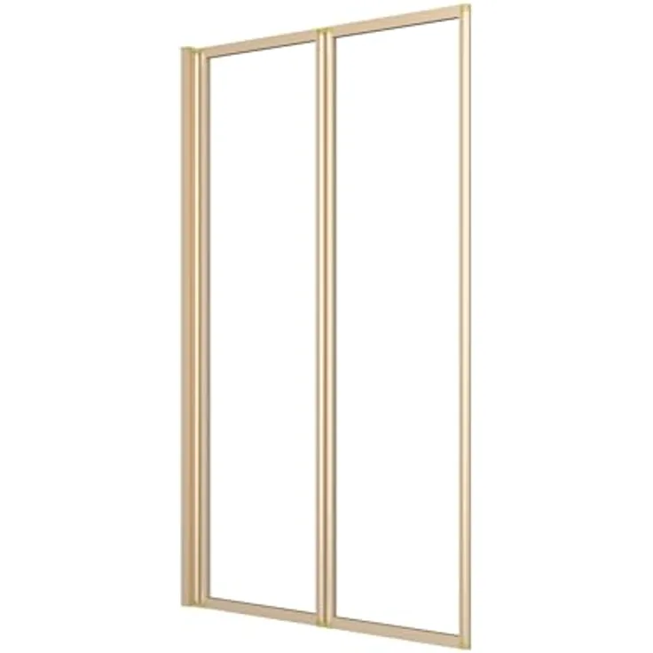 Marwell Badewannenaufsatz Double Gold, Einscheibensicherheitsglas, 2 schwenkbare Faltwände