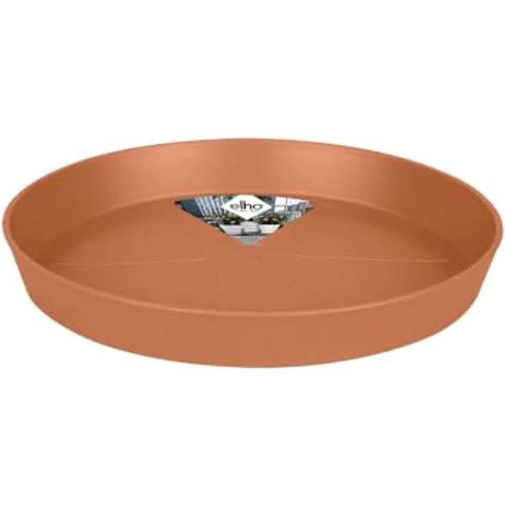 elho Loft Urban Untersetzer Rund 17, Untersetzer für Außen aus recyceltem Plastik, Ø 17.3 x H 2.4 cm, Braun/Terra – Bild 1