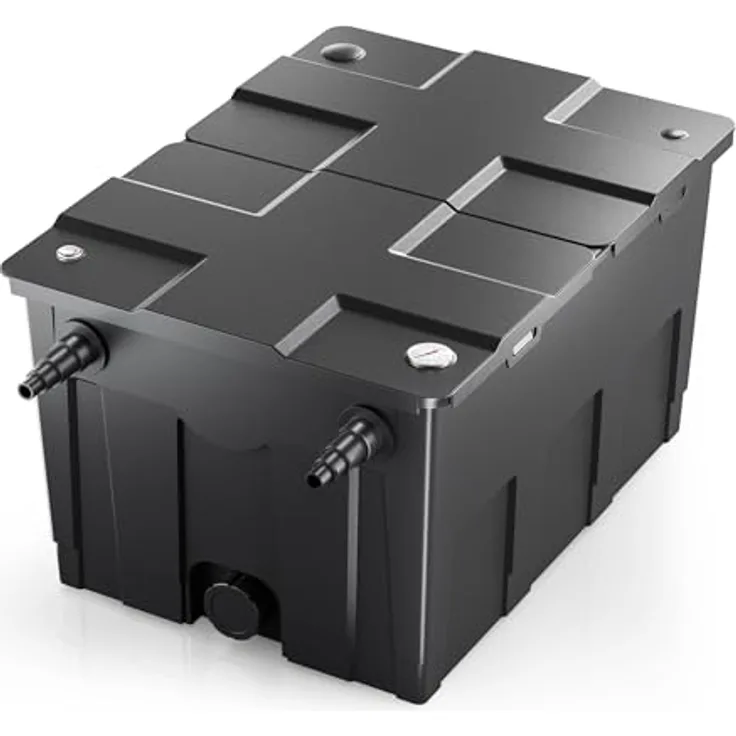 SunSun CBF-550 Bio Teichfilter für Teiche bis 60.000L, 12.000 l/h, 1 Kammer-System, biologische und mechanische Filtration, inklusive UVC-Klärer Kompatibilität