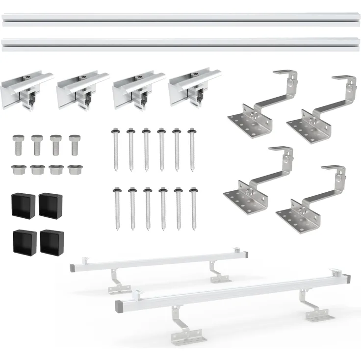 NuaSol Solarpanel Halterung 1er Set, Dachmontage für Ziegeldach, Aluprofil, witterungsbeständig, leichte Anbringung
