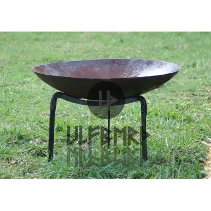Ulfberth Geschmiedeter Ständer für Feuerschüssel - Feuerschale - Fuss, Qualitätsprodukt mit Abmessungen 50 cm x 50 cm x 40 cm, geeignet für Feuerschalen mit Durchmesser von 50 cm bis 80 cm, schwarz