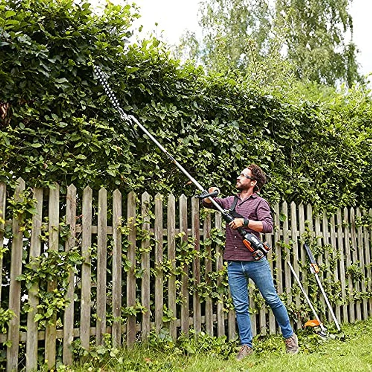 WORX WA0220 DriveShare Heckenschnere-Aufsatz - Multi-Tool Heckenschere - Schwertlänge 40cm - 24mm Schnittmesser - max. Schnitthöhe 3m - Erweiterungsaufsatz für WORX WG186E – Bild 4