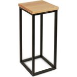 holz4home® Blumenständer Dekoständer aus Eichenholz Massiv Natur Geölt I Dekosäule Stahlrahmen, Loft- und Industriestil, Stahlrahmen, naturgeölt