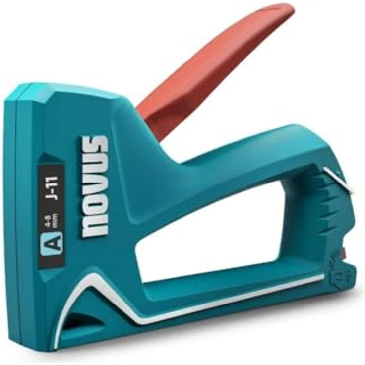 Novus Tools Handtacker J-11, für 4-8 mm Feindrahtklammern Typ A, leicht und handlich, mit Sicherheitsverschluss, robust und langlebig – Bild 2
