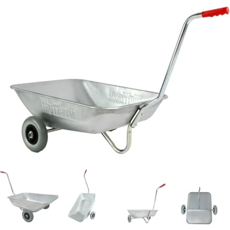 TRUTZHOLM Schubkarre Einhandkarre, robuste Gartenkarre mit 100 kg Traglast und Vollgummirädern, verzinkter Stahlrahmen, 75 L Volumen – Bild 1
