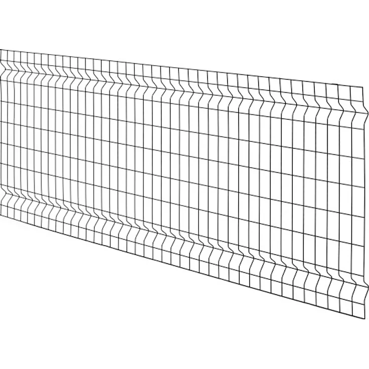 JUNGELMAR 3D-Felder Zaunmatte 2000X800 mm, anthrazit, zinkphosphatiert und pulverbeschichtet, hohe Stabilität