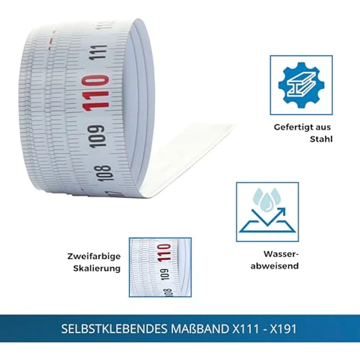 hedue X151 Selbstklebendes Maßband 5 m, von rechts nach links – Bild 4