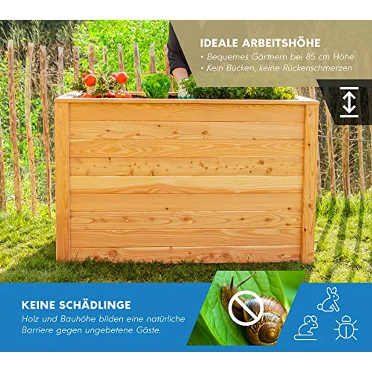 Westmann Hochbeet Lärchenholz 130 Kräuterbeet 130x65x84 cm natur - Westmann – Bild 4