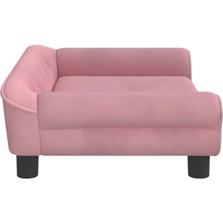 vidaXL Hundekorb, Hundebett Rosa 70x48x22 cm Samt mit massivem Kiefernholzrahmen und Schaumstofffüllung – Bild 4