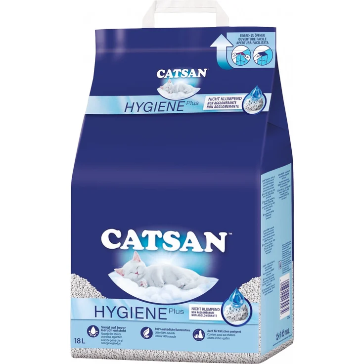 Catsan Hygiene Plus Katzenstreu 18 L – Bild 1