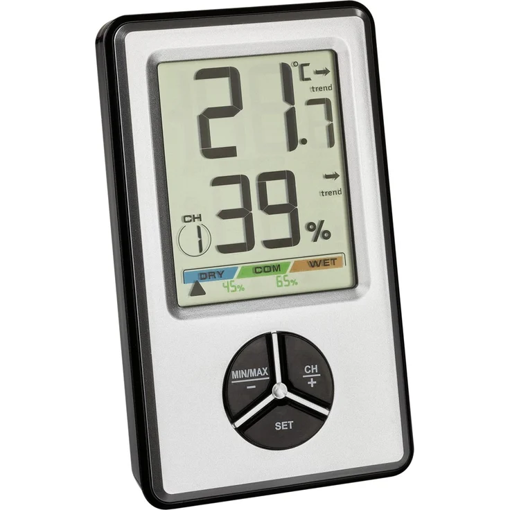 TFA Dostmann 30.5045.54 digitales Thermo-Hygrometer Funk-Thermo-/Hygrometer Weiß – Bild 2