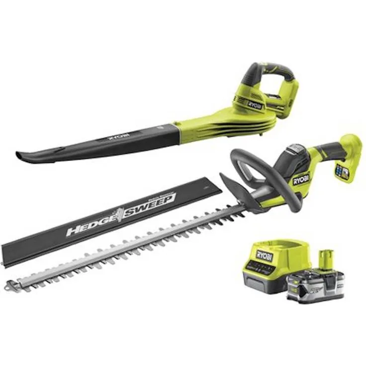 Ryobi Set | Heckenschere und Laubgebläse | mit Akku und Ladegerät | 18 V - RYOBI