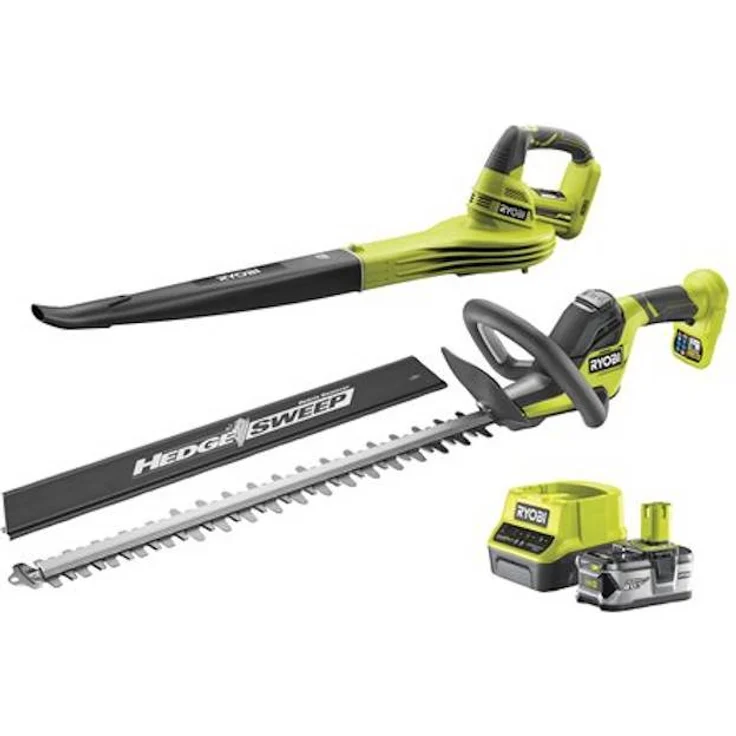 Ryobi Set | Heckenschere und Laubgebläse | mit Akku und Ladegerät | 18 V - RYOBI