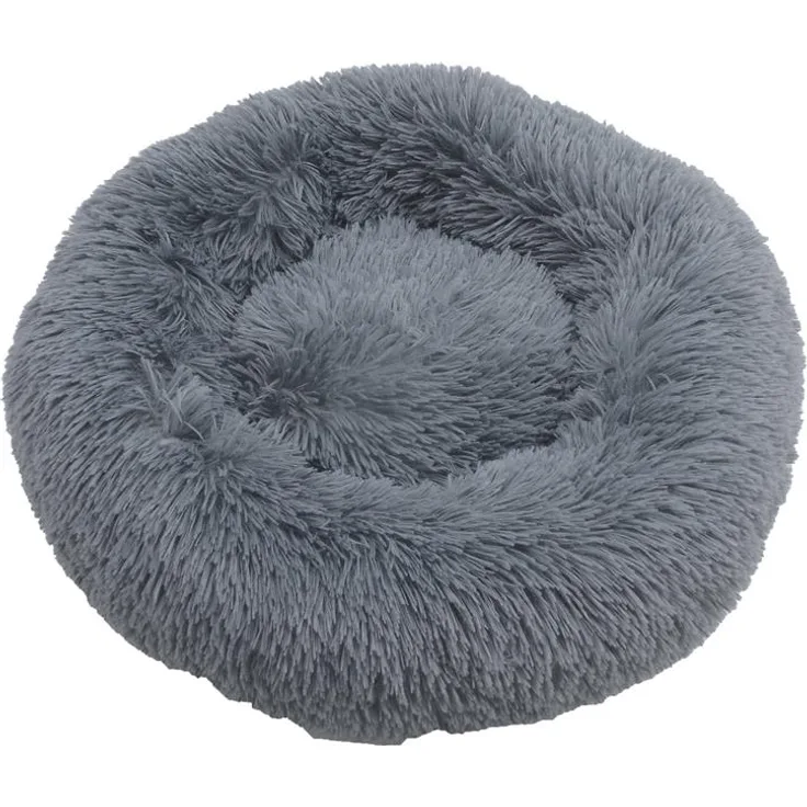 Hundebett Hundekissen Hundekorb 100 cm Plüsch Tierbett Hundesofa Dunkelgrau
