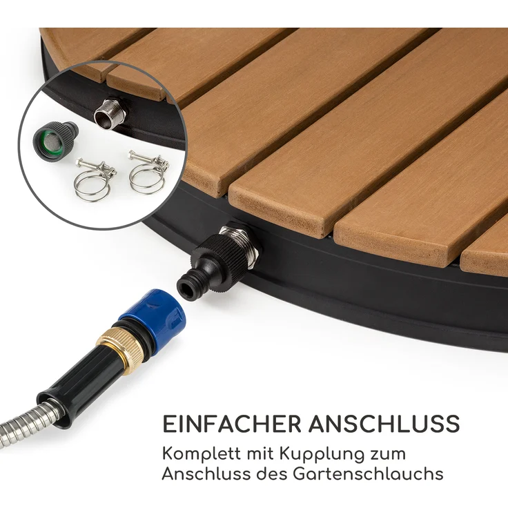 Cool Breeze Gartendusche WPC Aluminium Holzoptik Tragegriff Schwarz - Preisvergleich – Bild 3