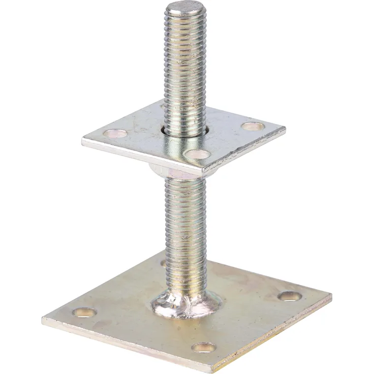 Alberts Pfostenträger | zum Aufschrauben | galvanisch gelb verzinkt | höhenverstellbar 30 - 150 mm | 70 x 70 mm 
(218102)