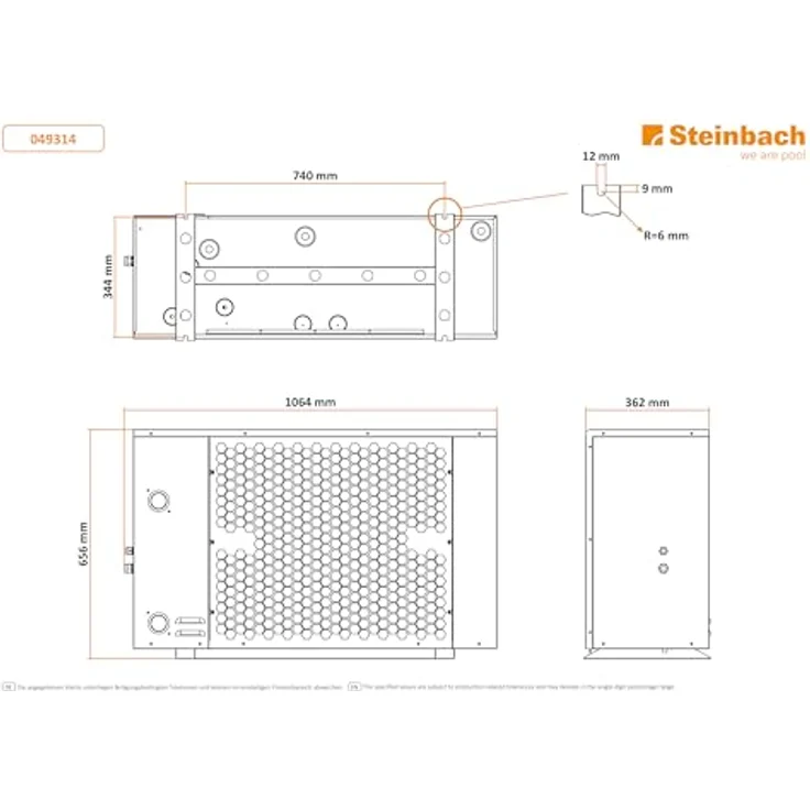 Steinbach Wärmepumpe "Silent 11" grau für Pools bis 50.000 l, 11 kW Heizleistung – Bild 8