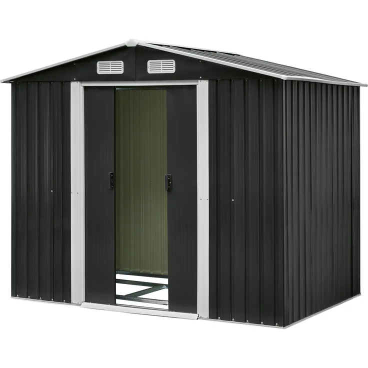 PARKSIDE® Gartengerätehaus XL, Stabile Metallkonstruktion mit 3,5 m² Stauraum, anthrazit